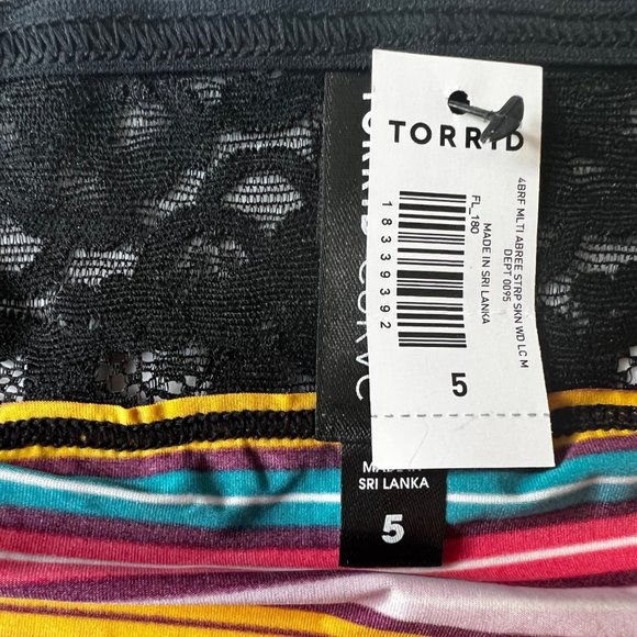 NWT Torrid Multi Colored Striped Second Skin Panties Size 5 - Picture 3 of 4